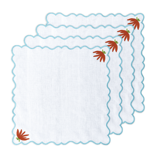Hand Embroidered Heirloom Petals Napkins 18" x 18" (Set of 4)