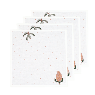 Hand Embroidered Autum Meadow Napkins 18" x 18" (Set of 4)