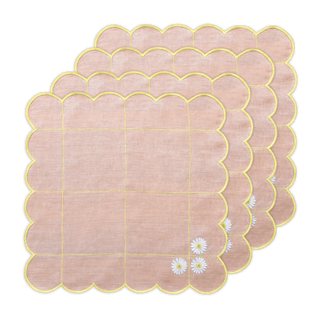 Hand Embroidered Trellis Napkin 18" x 18" (Set of 4)