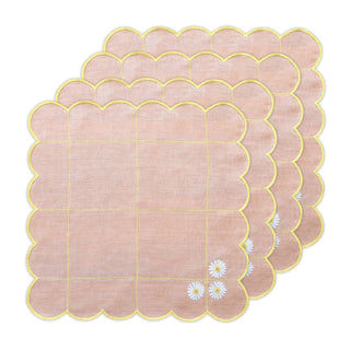 Hand Embroidered Trellis Napkin 18" x 18" (Set of 4)