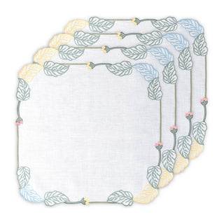 Hand Embroidered Climbing Rose Napkins 18" x 18" (Set of 4)