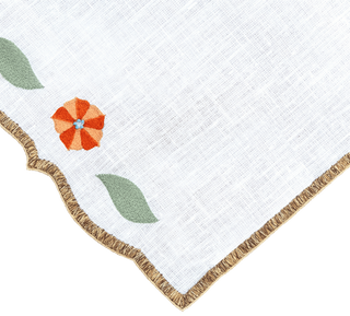 Hand Embroidered Heirloom Petals Napkins 18" x 18"  (Set of 4)