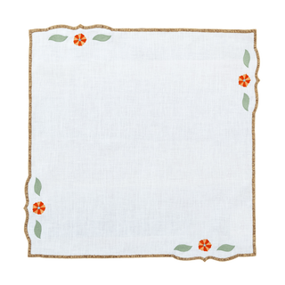 Hand Embroidered Heirloom Petals Napkins 18" x 18"  (Set of 4)