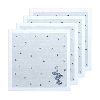Hand Embroidered  Vintage Floral Napkins 18" x 18" (Set of 4)