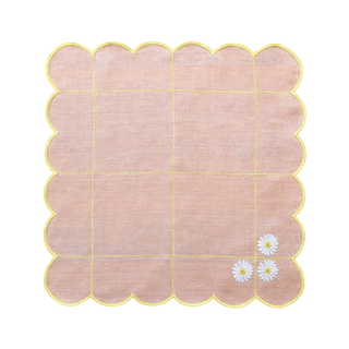 Hand Embroidered Trellis Napkin 18" x 18" (Set of 4)