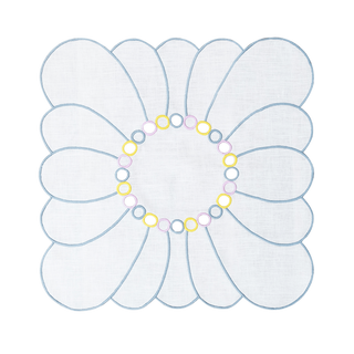Hand Embroidered Circular Elegance Napkins 18" x 18" (Set of 4)
