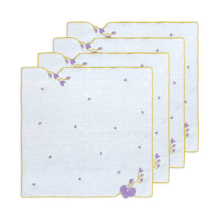 Hand Embroidered Vintage Floral Napkin 18" x 18" (Set of 4)
