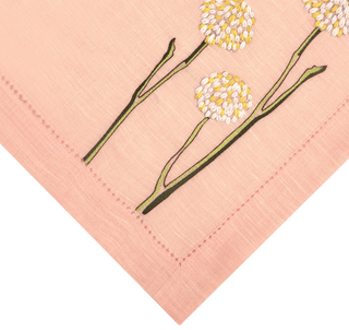Hand Embroidered Flora and Flutter Napkins 18" x 18" (Set of 4)