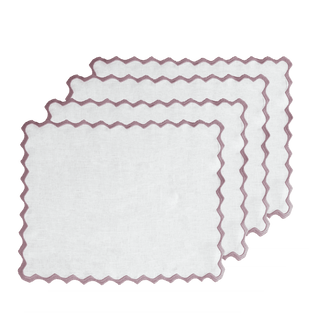 Embroidered Ripple Stitch Placemats 14" × 18" (Set of 4)