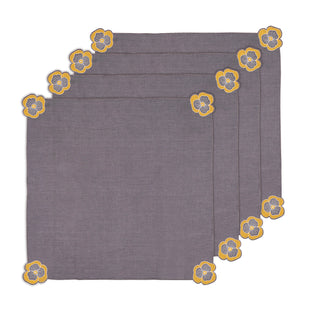 Three Petal Flower - Table Napkin (Set of 4) - TN.13.B